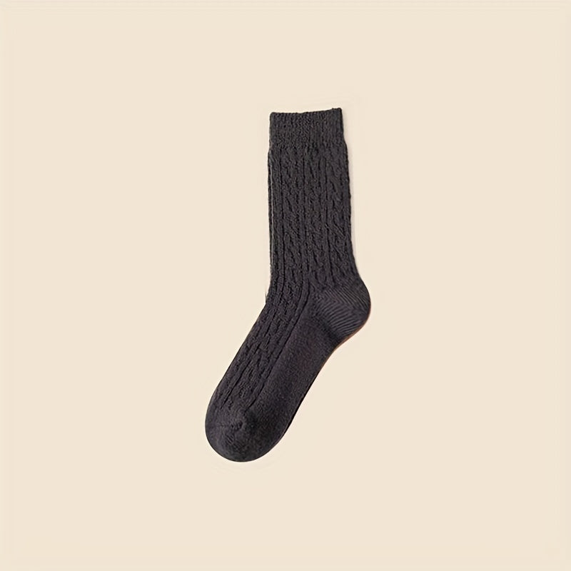 7 Pairs Solid Mid Tube Socks Women's Stockings