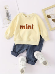 Infant Baby Spring Autumn Letter Sweatshirt Denim Trousers Set
