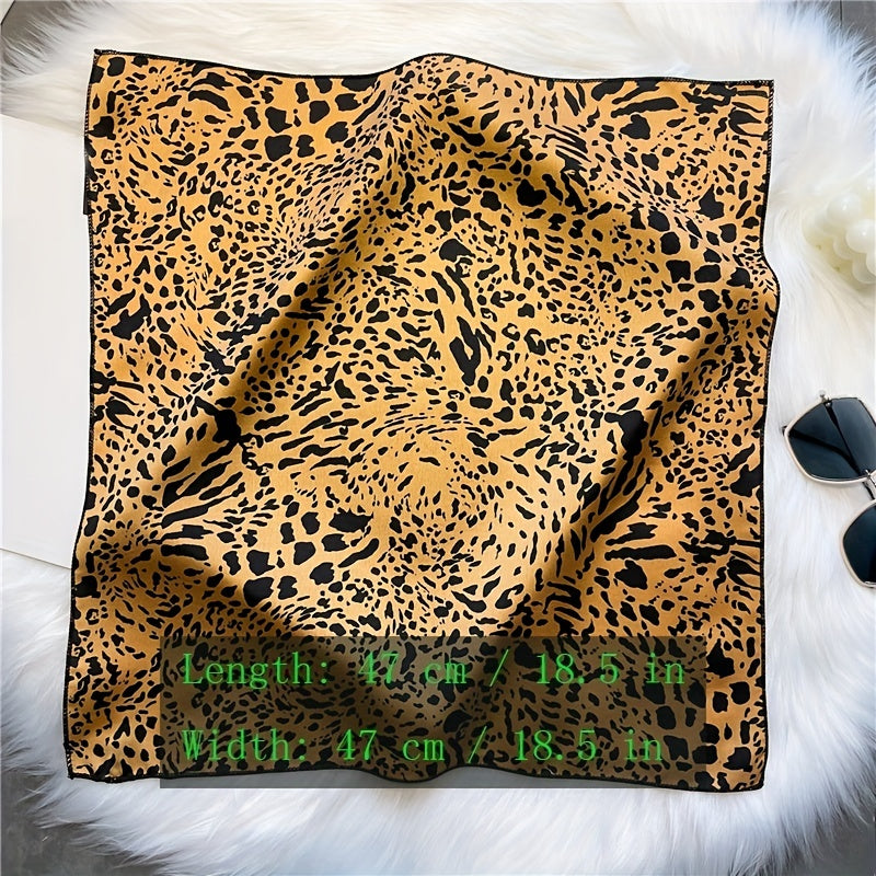 Leopard Print Vintage Bandana Classic Small Satin Square Scarf