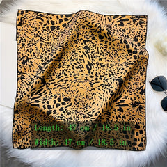 Leopard Print Vintage Bandana Classic Small Satin Square Scarf