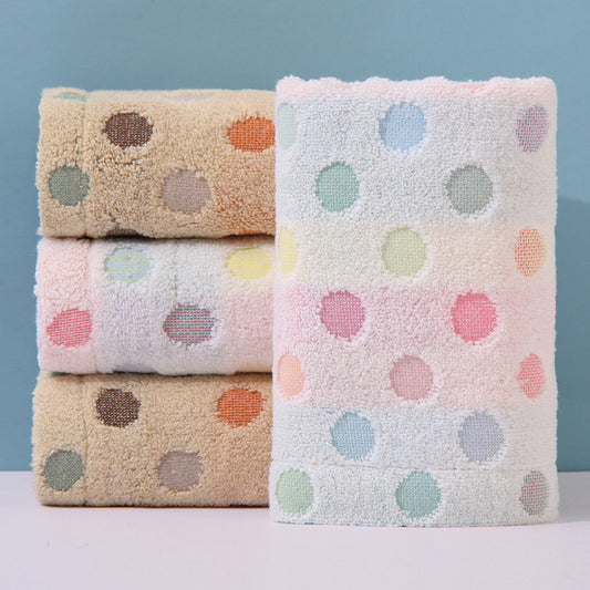 Colorful Dot Face Wash Towel Soft Absorbent Decorative Towel