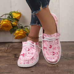 Women's Skate Shoes with Cartoon Patterns of Red Cranes