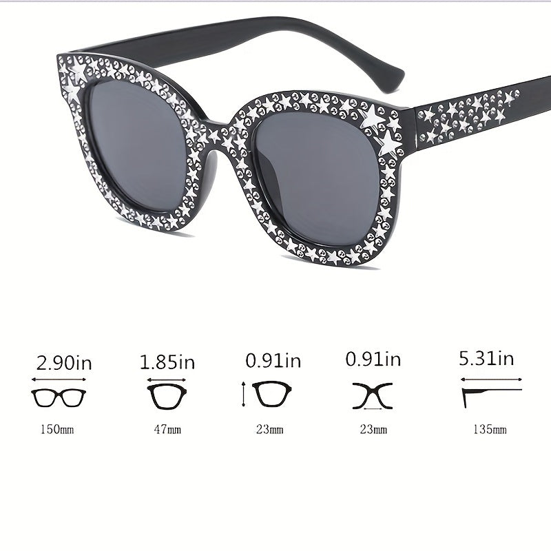 Rhinestone & Star Sunglasses w/ Box UV400