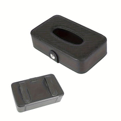 Car Tissue Box PU Leather Sunshield Auto Accessories Car Interior Supplies