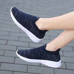 Women's Casual Knit Sneakers Breathable Low Top Shoes