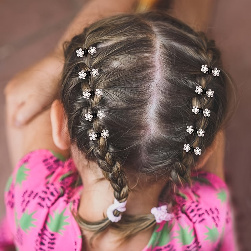 12pcs Rhinestone Hair Claw Clips Mini Crystal Hair Clips For Little Girls