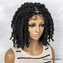 Short Bob Twist Braided Wig with Double Lace Front and Baby Hair