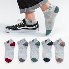 Men's Soft Low Cut Ankle Socks, 1 Pair or 5 Pairs