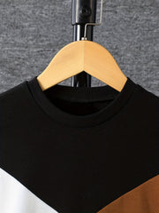 Boy's 2pcs Clash Sweatshirt & Sweatpants Set for Spring Fall