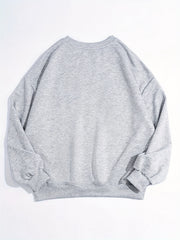 Mountain & Letter Print Pullover Sweatshirt Long Sleeve Crew Neck Sweatsh