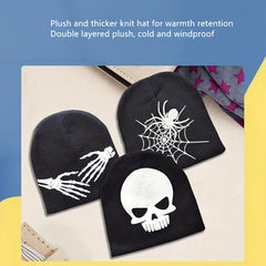Versatile Sport Knit Beanie Hat with Skull Pattern - Autumn Winter Warm Hat