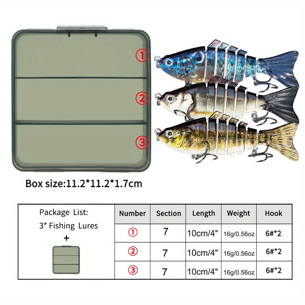 7 Segment Swimbait Crankbait Hard Bait Fishing Lure 16g