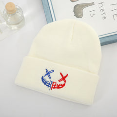 Creative Smile Face Embroidery Knit Hat
