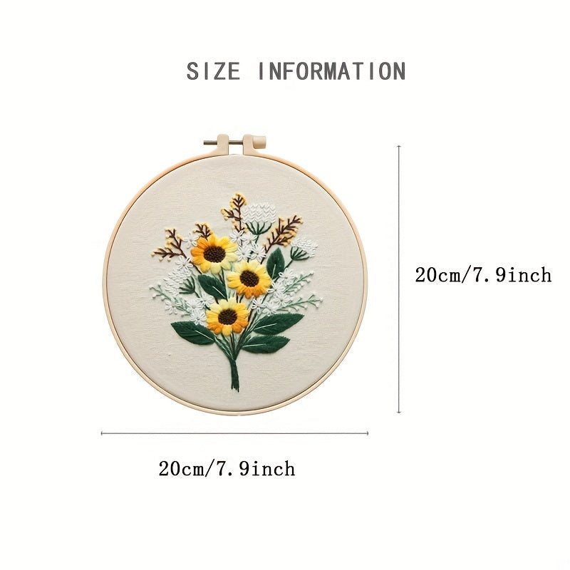 Floral Embroidery Starter Kit for Beginners - Cross Stitch Kit