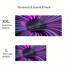 Colorful 3D Swirl Illusion HD Custom Mouse Pad Non-Slip Keyboard Game Mat