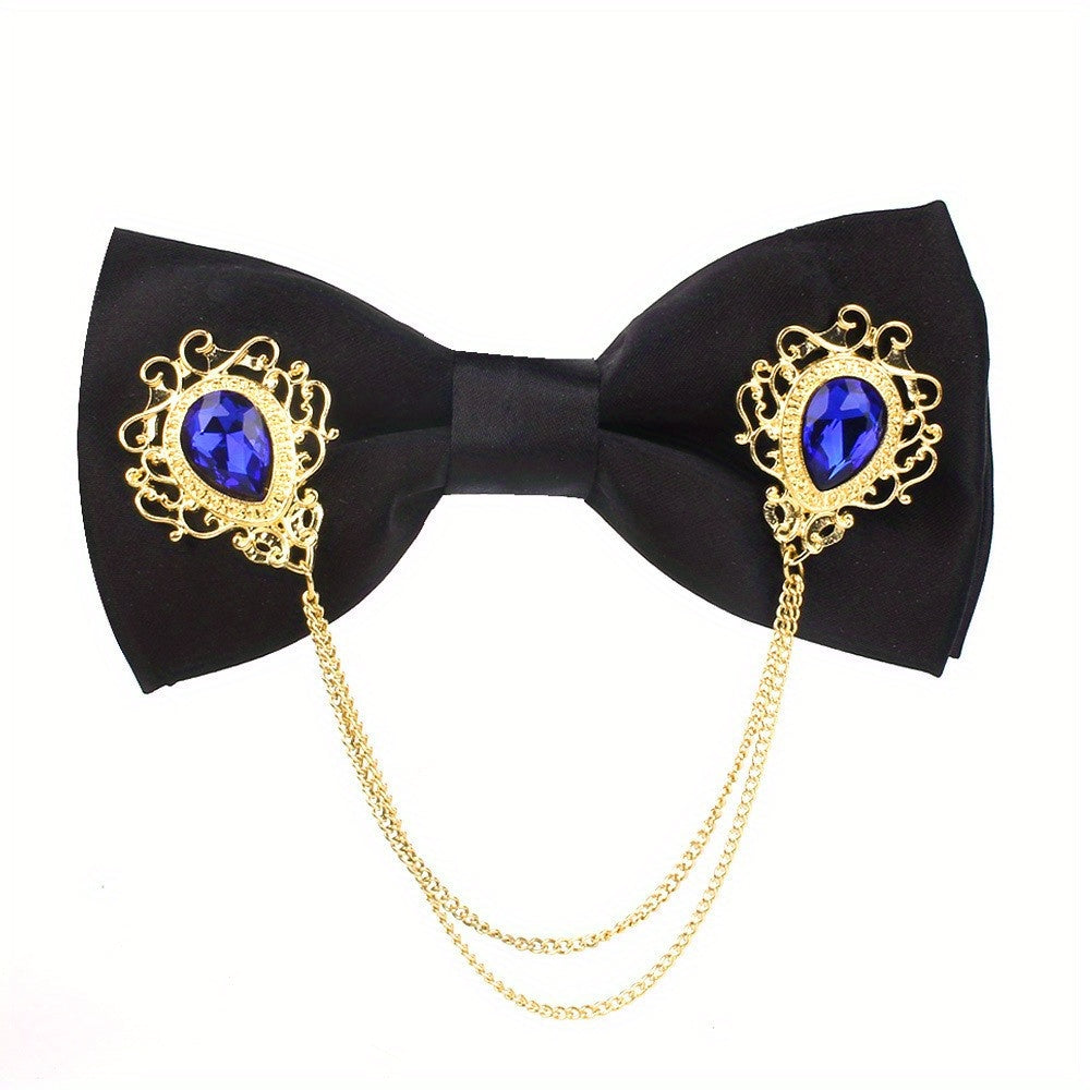 Metal Chain Double Layer Bow Tie Men's Party Dress Bow