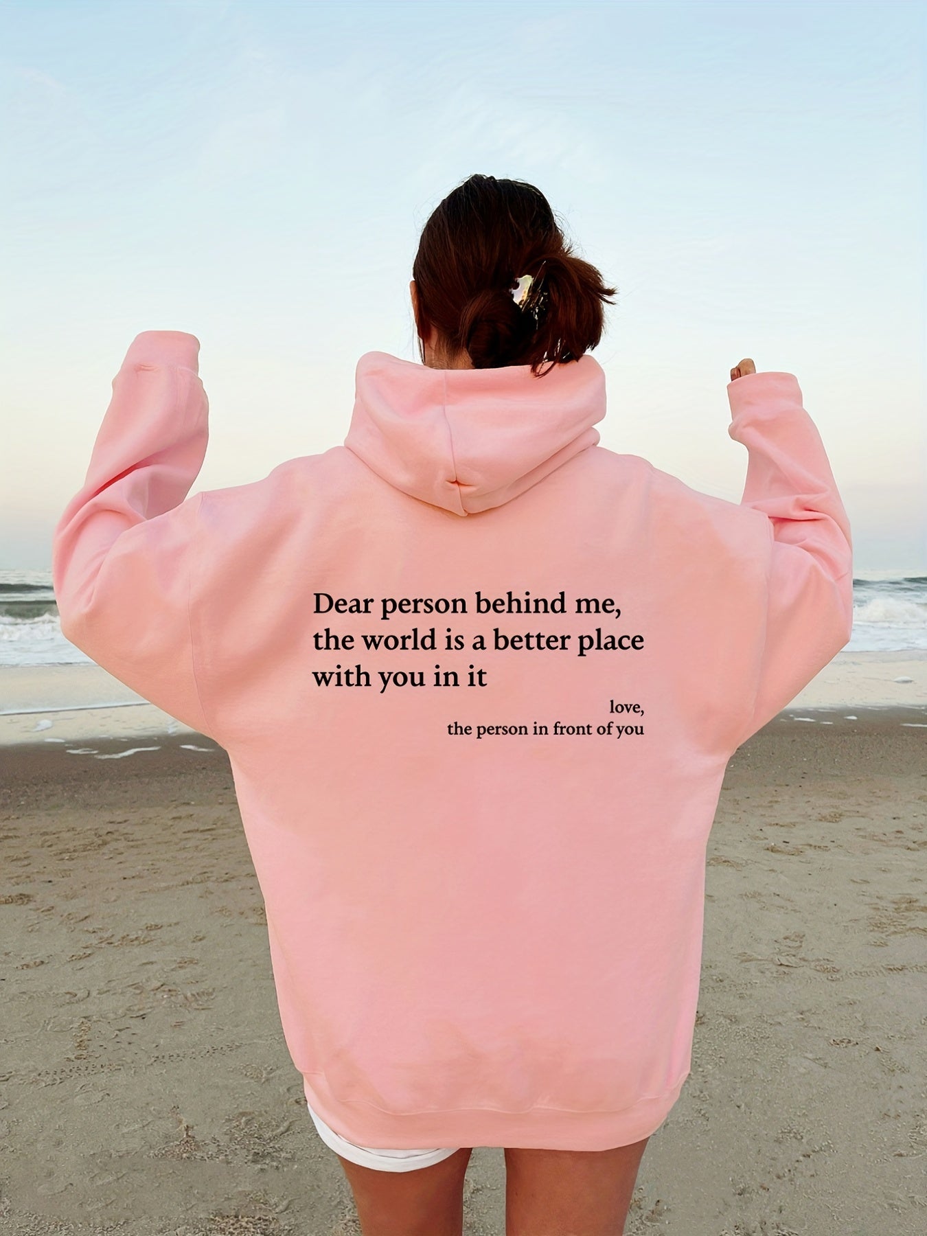 Letter Print Hoodies Long Sleeve Casual Sweatshirt For Winter & Fall