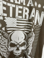 Men's Skull Print Tee Casual Comfy Crew Neck T-shirt