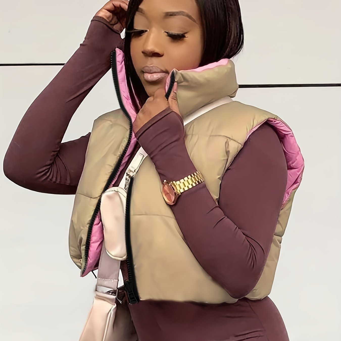 Reversible Vest Zip Up Sleeveless Outerwear
