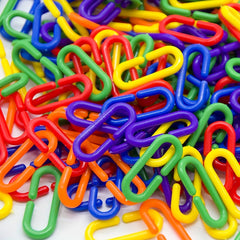 Rainbow Plastic Chain Links for Birds DIY C Clips Hooks and Swing Climbing Toys
