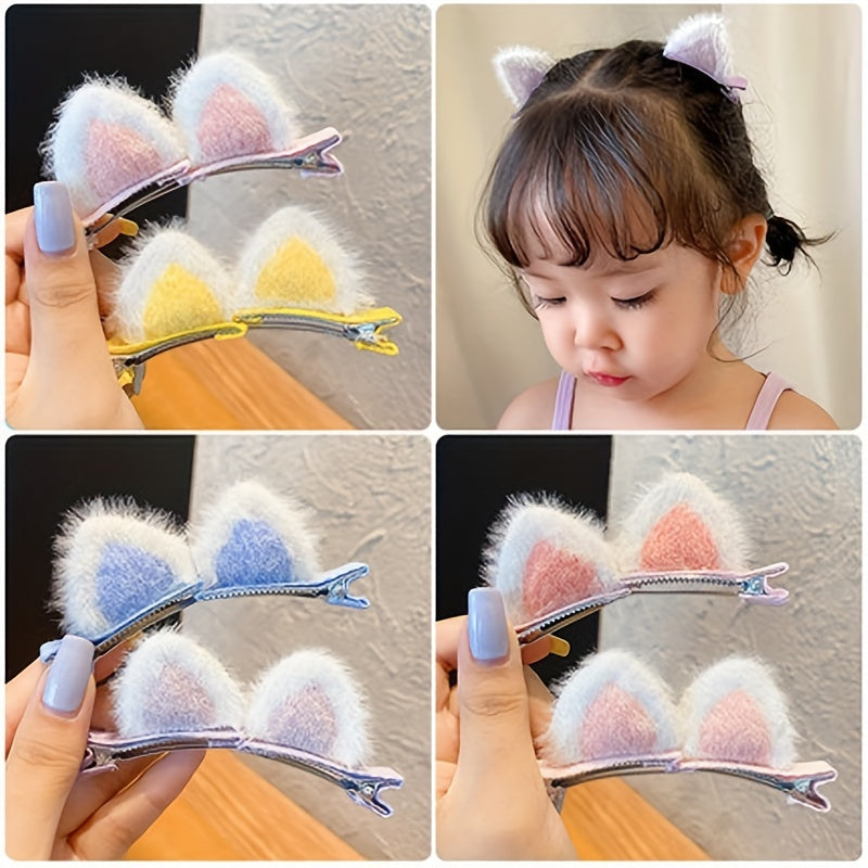 Cat Ears Plush Bangs Clip Hair Clips Hair Accessories for Girls
