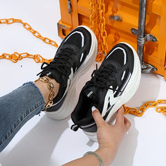 Women's Mesh Chunky Sneakers Lace Up Platform Shoes