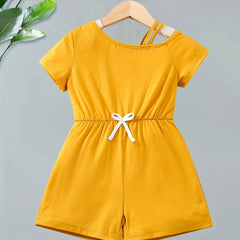 Girls Bow Off Shoulder Rompers for Kids