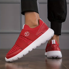 Women's Strap Decor Sneakers Casual Slip On Knit Mesh Shoes