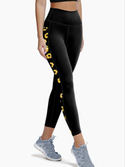 Sunflower Print Yoga Pants High Waist Butt Lifting Leggings