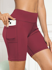 High Waisted Seamless Yoga Biker Shorts with Phone Pocket