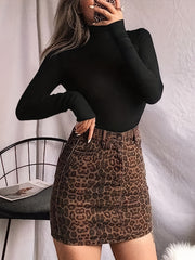 Sexy Long Sleeve High Neck Bodysuit