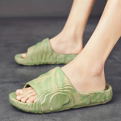 Men's Lightweight Block Slippers Open Toe Shoes For Shower Spring And Summer