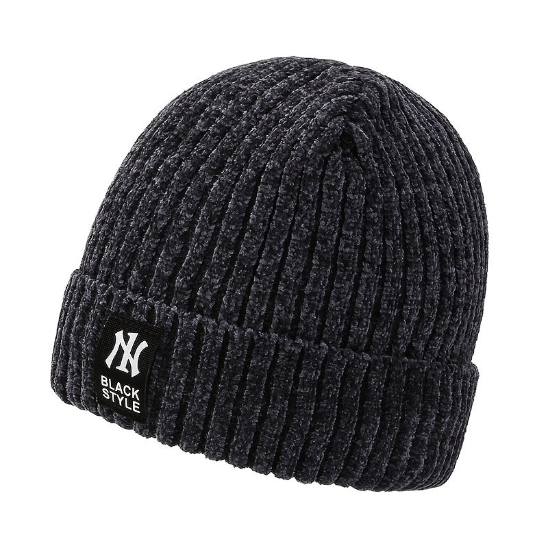 Men's Plush Knitted Hat Snow Nile Wool Line Ear Protection Youth Cold Proof