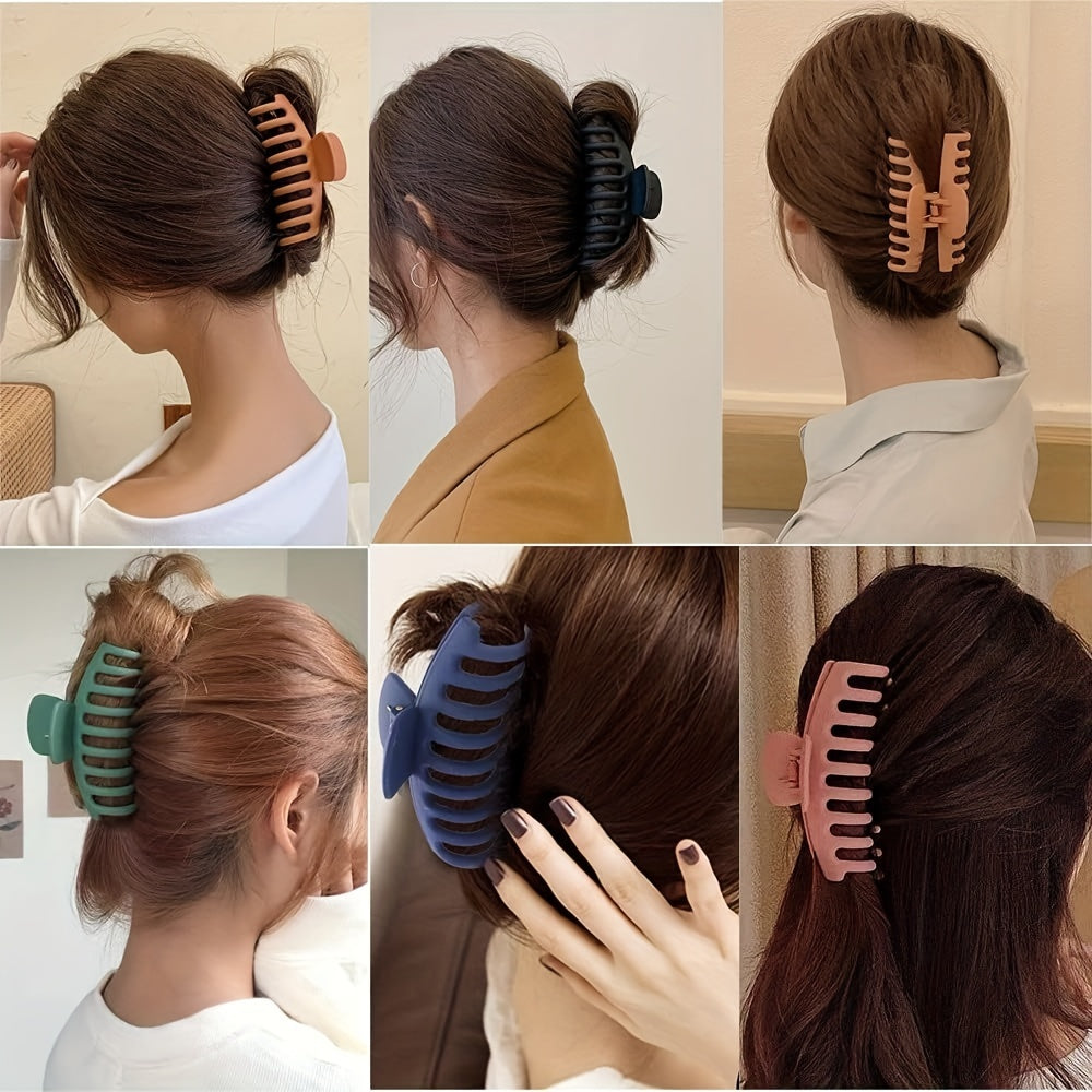 8pcs Large Hair Claw For Women Frosted Shark Claw Non-slip Clip Hair Accessories