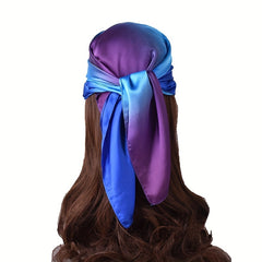 Tie Dye Gradient Bandana Vintage Square Scarf Satin Neckerchief Silk