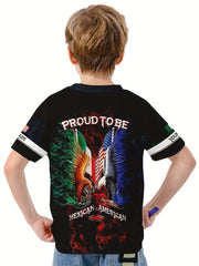 MEXICAN AMERICAN Boy's Casual Tees Short Sleeve Crew Neck T shirt