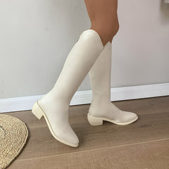 Chunky Heel Knee High Boots Women's Footwear