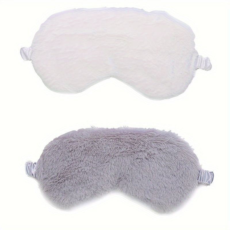 2pcs Plush Soft Sleep Eye Mask Blackout Comfortable Blindfold