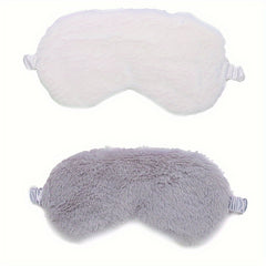 2pcs Plush Soft Sleep Eye Mask Blackout Comfortable Blindfold
