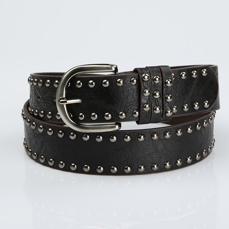 Women's PU Leather Belt Beaded Studded Punk Style