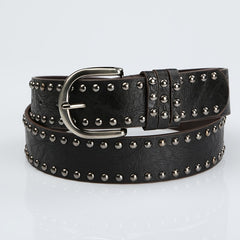 Women's PU Leather Belt Beaded Studded Punk Style
