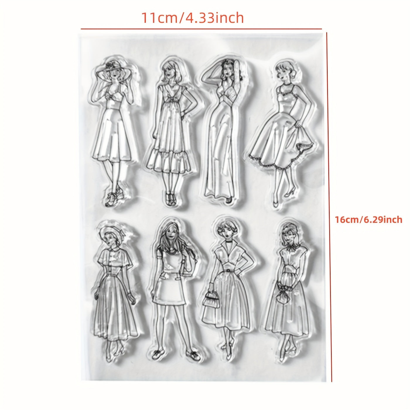 Arbuya Women Mother Vintage Dress Silicone Rubber Stamp for Scrapbooking DIY