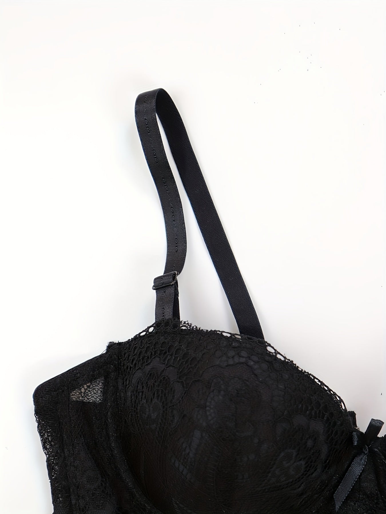 Lace Push Up Bra with Bow Tie - Women's Lingerie