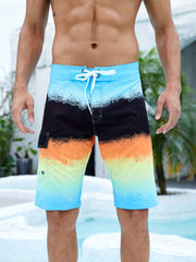 Pattern Print Men's Swim Trunks Quick Dry Beach Shorts