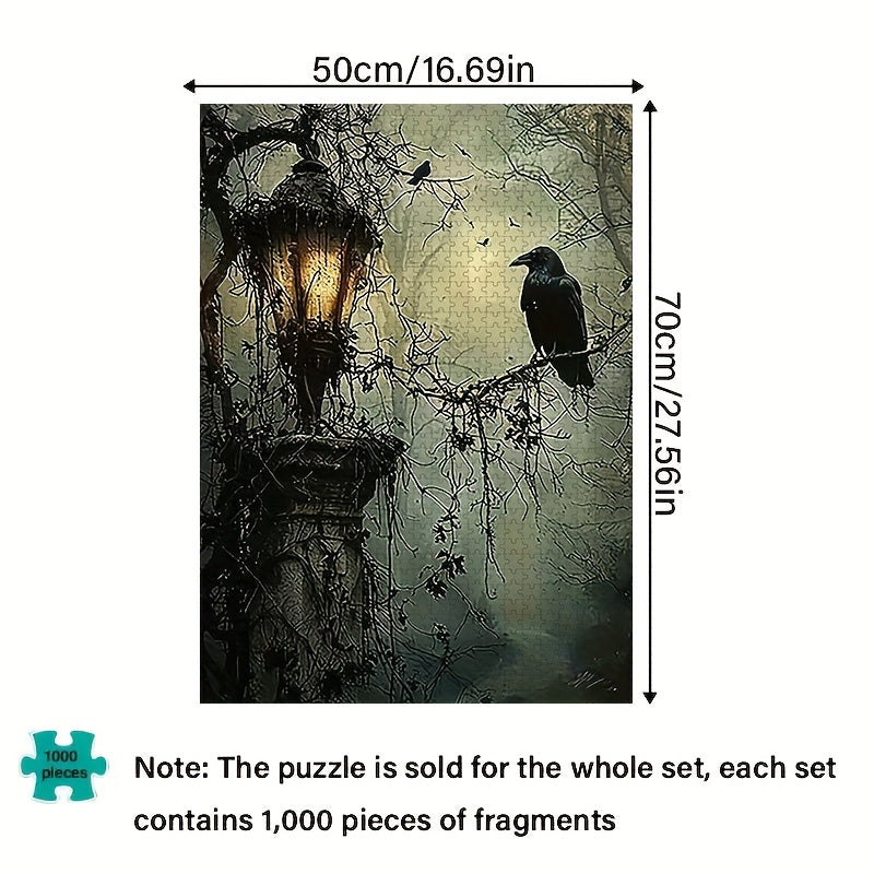 1000pcs Halloween Paper Puzzle Set Frameless for DIY Decor and Fun