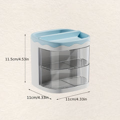 Cartoon Transparent Pen Holder Office Desktop Storage Box