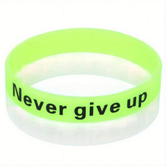 Luminous Silicone Bracelet Waterproof Sport Wrist Band Never Give Up