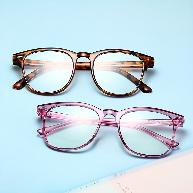 Square Anti Light Glasses For Women Men Students Casual Jelly Frame