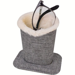 Plush-Lined Eyeglass Frame Holder for Men