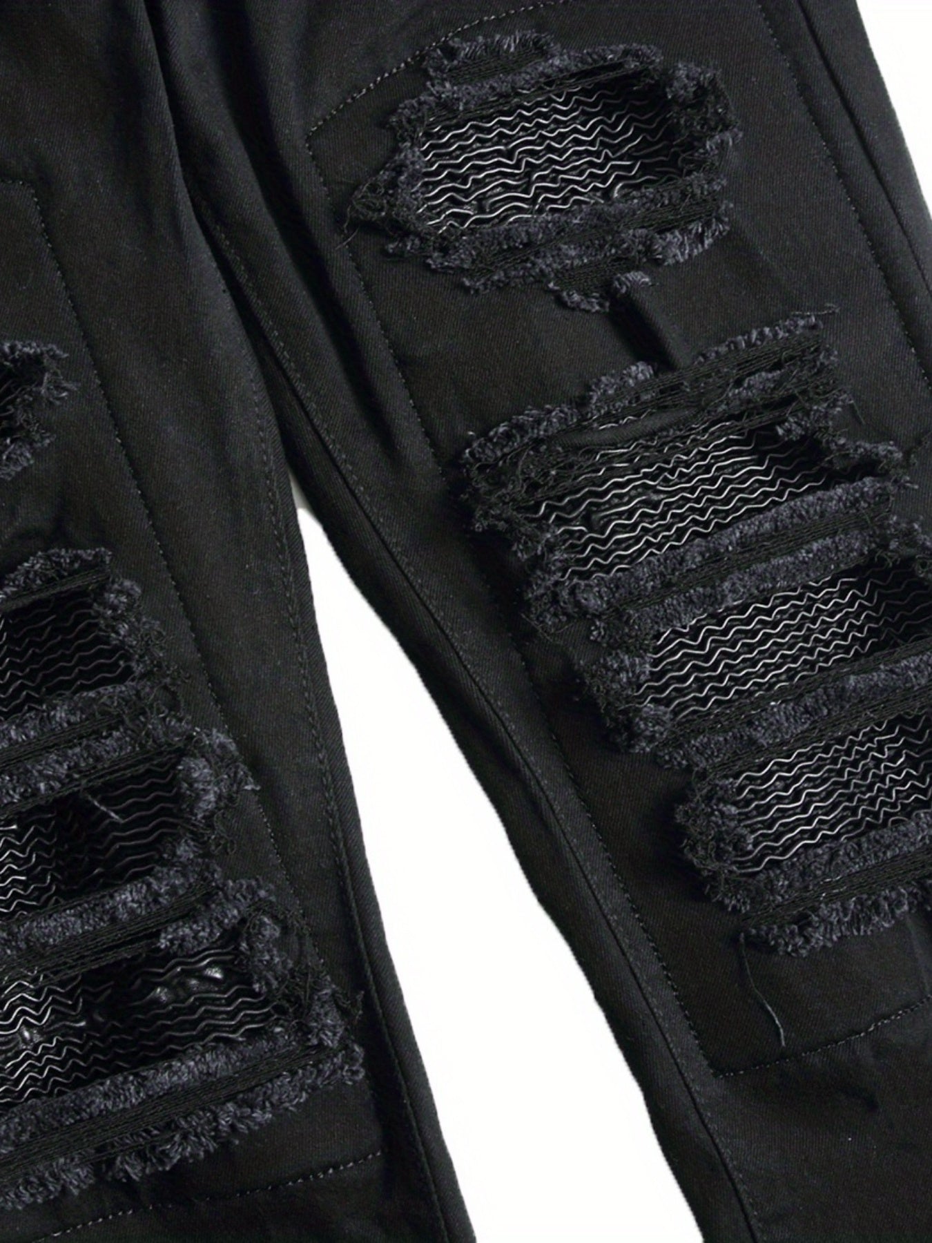 Mens Ripped Slim Fit Casual Jeans